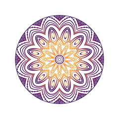 yellow, blue mandala vector design 