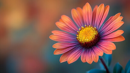 A close-up of a red Indian blanket bloom a soft, blurred background