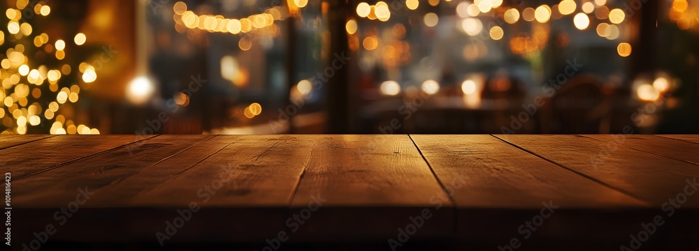 Poster 5. **festive dining experience:** create an image featuring an empty brown wooden table adorned with