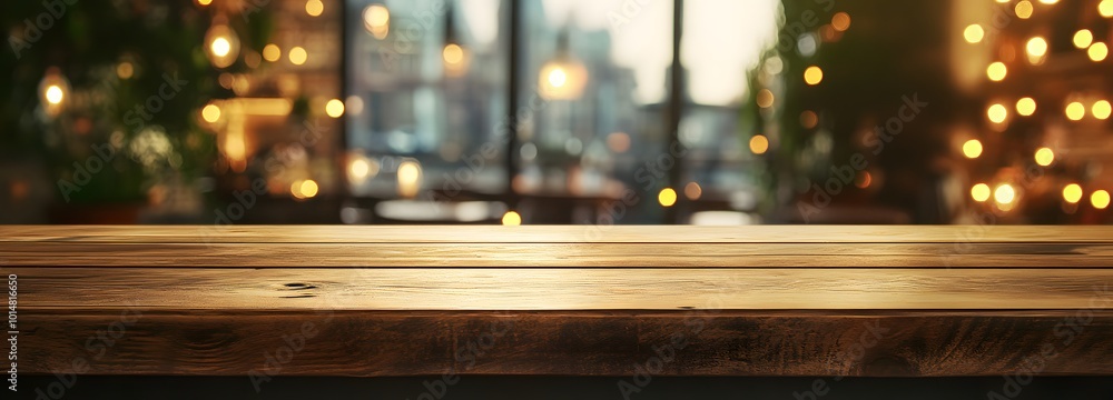 Poster 5. **festive dining experience:** create an image featuring an empty brown wooden table adorned with