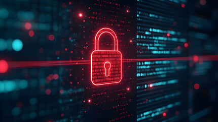 Hacker attack. Security breach, system hacked, internet cyber attack alert with red broken padlock, cybersecurity