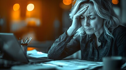 Fototapeta premium Workers Experiencing Stress in Office Environment