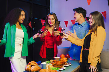 drinks and conversation, social gathering and get together at Halloween party