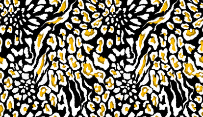 Leopard and zebra pattern design, illustration background, brown leopard and zebra design pattern.