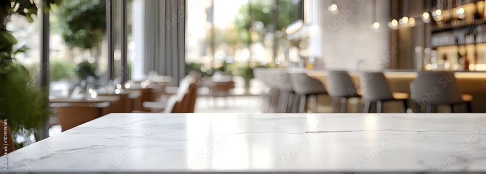 Poster 1. **elegant cafe setting:** create a scene featuring an empty white marble stone table top in a sty