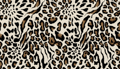 Leopard and zebra pattern design, illustration background, brown leopard and zebra design pattern.