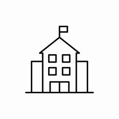 school building icon sign vector