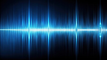 Blue audio waveform background with pulsating sound waves , sound waves, music, abstract, technology, digital