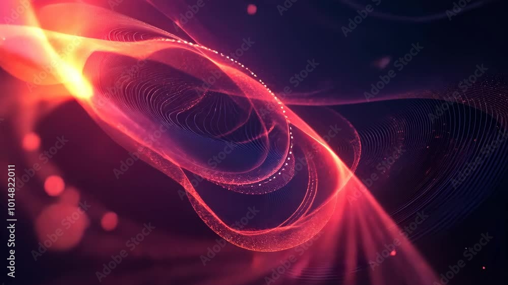 Poster a digital abstract image with a swirling, red pattern