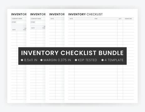 Editable Inventory Checklist Template | Printable Inventory Tracker Planner Page | Inventory Tracker Pages Bundle