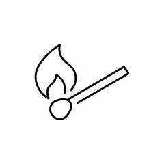 burning match icon sign vector