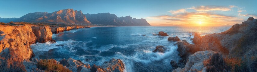 Obraz premium coastal landscape with rugged cliffs overlooking the ocean