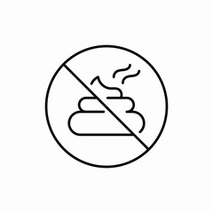 prohibited poop icon sign vector