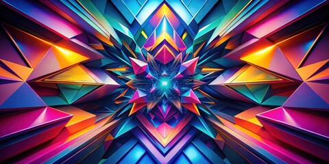 Abstract futuristic geometric art background with vibrant colors and sharp angles, futuristic, geometric, abstract, art