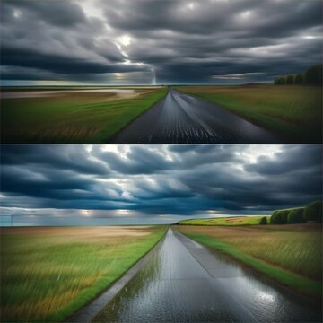 Moving landscape polyptych.