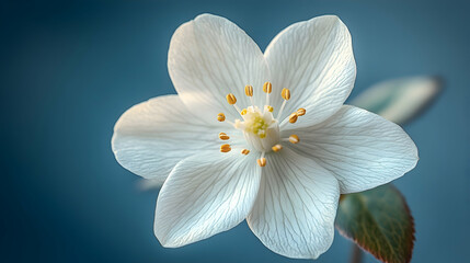 Fototapeta premium A close-up of a white hellebore bloom a soft, blurred background