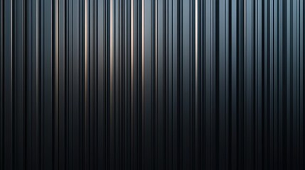 A sleek and minimalistic close-up of a dark, vertical corrugated metal surface with textured ridges. The even lighting emphasizes the industrial and modern aesthetic.