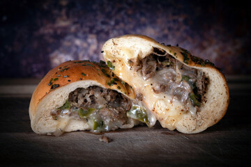 Philly Cheese steak Sub Roll with Melting Cheese