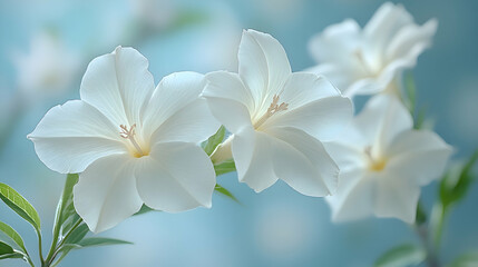 Fototapeta premium A close-up of a white oleander bloom a soft, blurred background