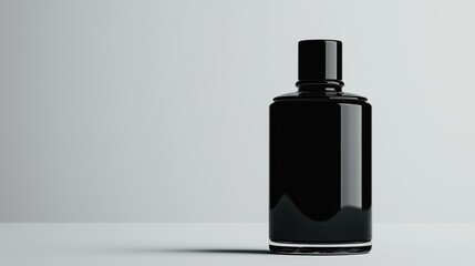 Elegant Black Perfume Bottle Mockup on Isolated Background