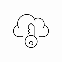 cloud key icon sign vector