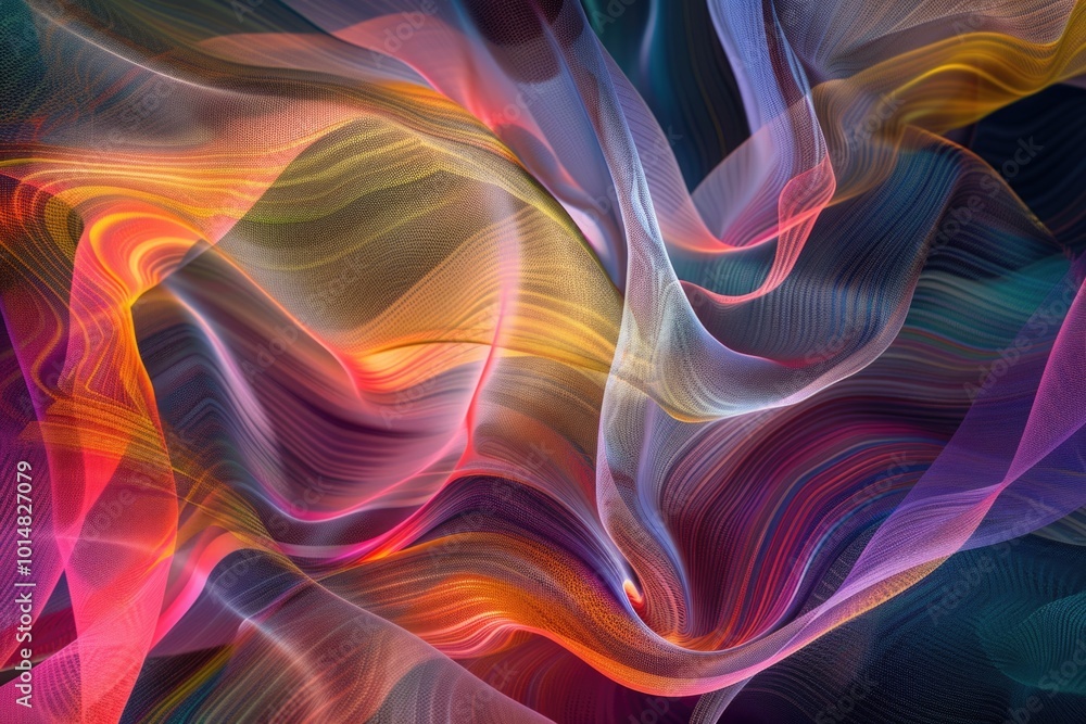 Poster a colorful abstract background featuring wavy lines