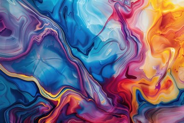 Obraz premium Abstract art piece featuring vibrant colors and swirling patterns