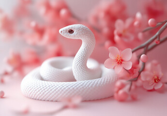 Fototapeta premium 年賀状素材 巳年 へび