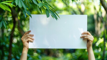 A person holds up a white paper to conceal their face, potentially for privacy or anonymity reasons