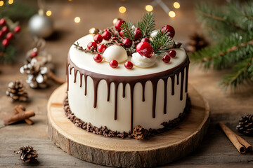 christmas festive cake food dessert