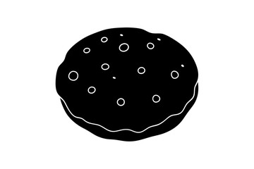 Cookie black icon vector, Cookies biscuit vector symbol