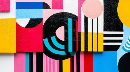Abstract Geometric Shapes in Bold Primary Colors