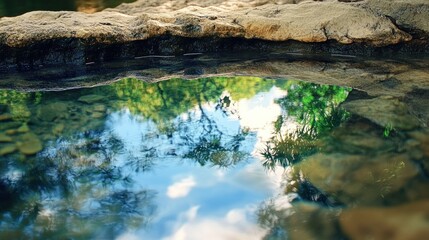 Reflection of Nature in a Tranquil Pool