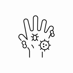 hand bacteria virus icon sign vector