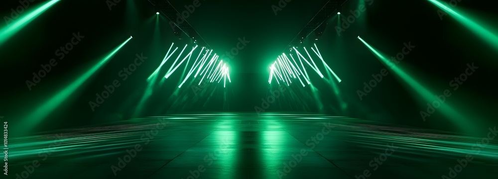 Poster 1. **neon vibes:** create an image of a dark background illuminated by vibrant green fluorescent neo