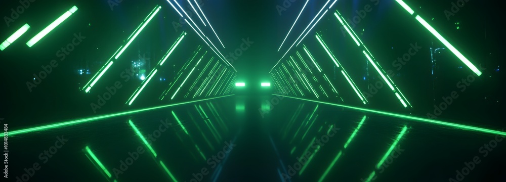 Poster 1. **neon vibes:** create an image of a dark background illuminated by vibrant green fluorescent neo