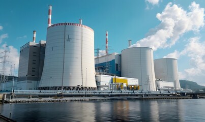 Large Industrial Power Plant by the Water