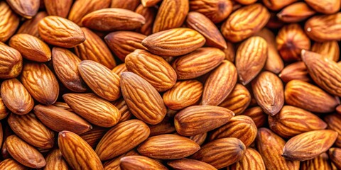 Fototapeta premium Close up background of delicious roasted almonds , roasted, almonds, nuts, snack, close up, food, healthy, background, texture