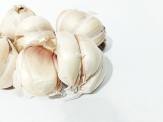 garlic on a white background