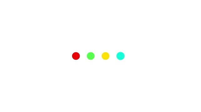 loading Dots upload or download animation Waiting symbol 4k animated on ehite background