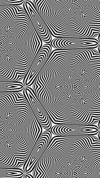 black and white geometric shapes kaleidoscopic motion loop abstract background