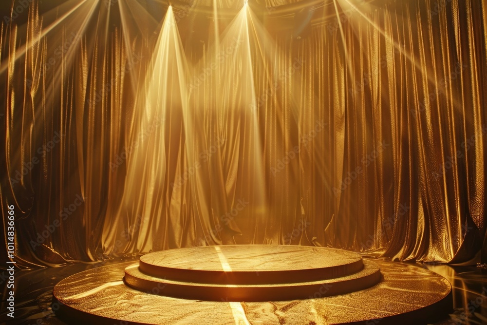 Poster a performance stage with a circular platform, suitable for various events and activities