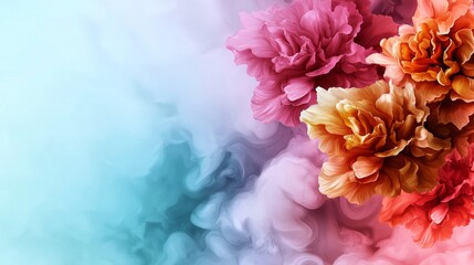 Obraz premium Fluid watercolor screen filled with icons for an online portfolio and services, [digital business card], [virtual branding].