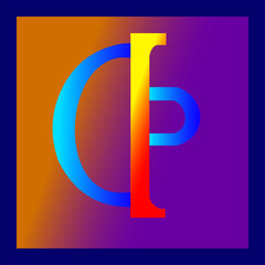 C P letter logo design