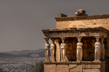 Ancient ruins in acropolis in athens, Greece