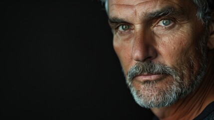 Fototapeta premium Portrait of a man with a beard, ideal for use in editorial or commercial projects