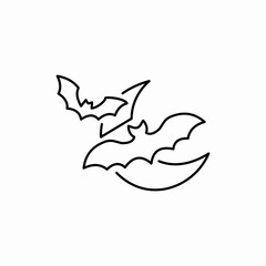 bats and moon night icon sign vector