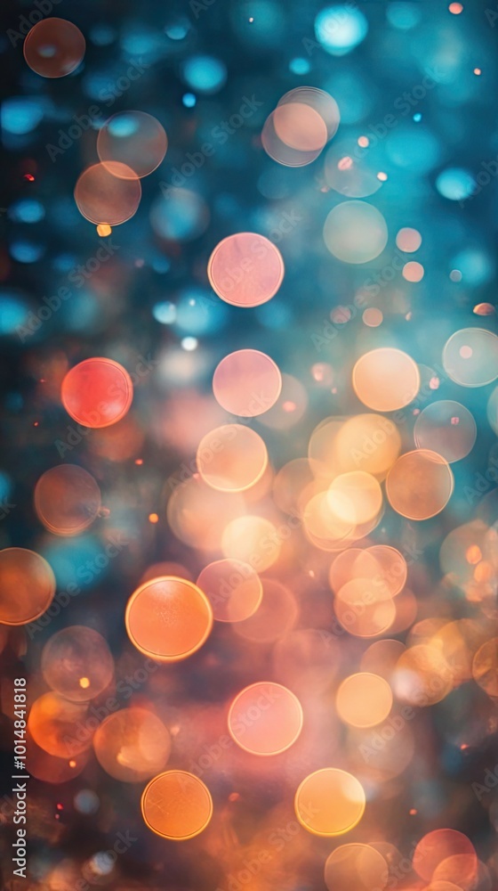 Poster a vibrant abstract background featuring glowing bokeh lights in assorted colors, creating a dreamy a