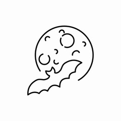 moon and bat icon sign vector