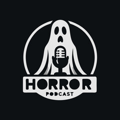 A ghost poster that says zombie on it logo podcast